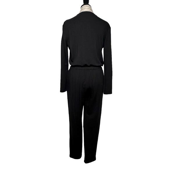 Lou & Grey | Women | Signature Soft Blend Black Crossover Jumpsuit | Size Medium - Picture 3 of 11